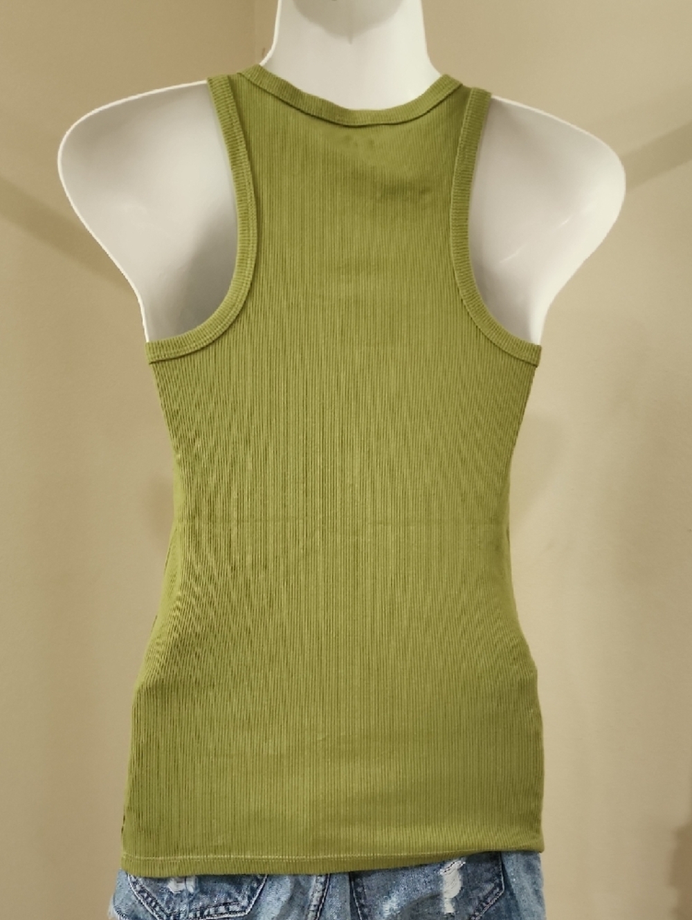 SO Olive Ribbed Henley Tank Top - Picture 6 of 8